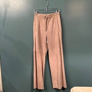 Brunello Cucinelli suede trousers.
